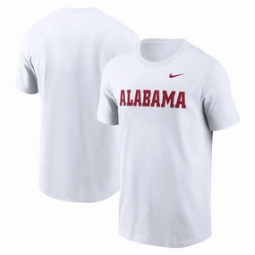 Alabama Crimson Tide NCAA UK Large Nike Primetime Evergreen Wordmark T-Shirt - White