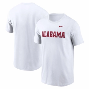 Alabama Crimson Tide NCAA UK Large Nike Primetime Evergreen Wordmark T-Shirt - White