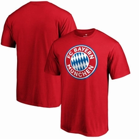 Bayern Munich UK Medium Fanatics Branded Official Logo T-Shirt - Red