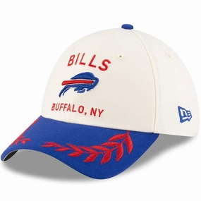 Buffalo Bills NFL New Era 2025 NFL Draft 39THIRTY Flex Hat - Cream/Royal