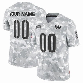 Custom W.Commanders Active Player 2024 F.U.S.E Arctic Camo Salute To Service Limited Stitched Football Jersey