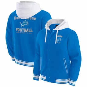 Detroit Lions NFL Darius Rucker Collection by Fanatics Full-Snap Hoodie Jacket - Blue - USA Stock