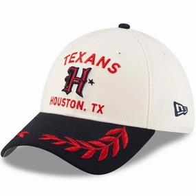 Houston Texans NFL New Era 2025 NFL Draft 39THIRTY Flex Hat - Cream/Navy