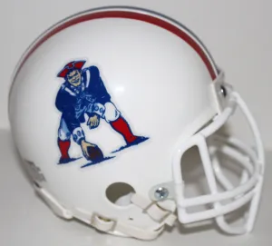 John Hannah New England Patriots Riddell Custom Mini Helmet w Metal Facemask