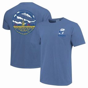 Kansas Jayhawks NCAA Unisex Scenic Comfort Colors T-Shirt - Royal