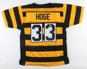 Merril Hoge Signed Steelers Bumble Bee Jersey (JSA COA)  Pittsburgh RB 1987-1994